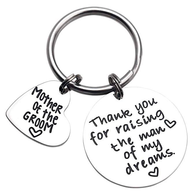 Bridal Party Mother Keyring Thank you for raising the man of my dreams Key Chain Wedding Party Present Wedding Day Mom Dad CLEARANCE SALE 50% OFF Gift for Father of the Groom Keychain